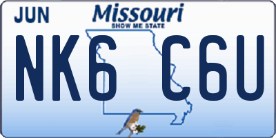 MO license plate NK6C6U