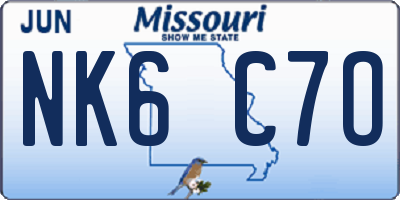 MO license plate NK6C7O