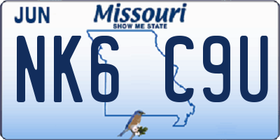 MO license plate NK6C9U