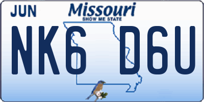 MO license plate NK6D6U