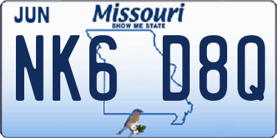 MO license plate NK6D8Q