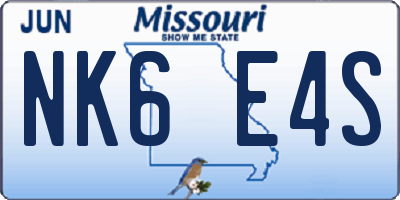 MO license plate NK6E4S