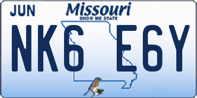 MO license plate NK6E6Y