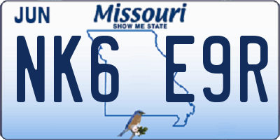 MO license plate NK6E9R