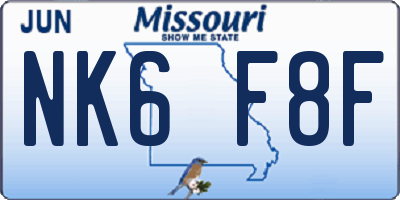 MO license plate NK6F8F