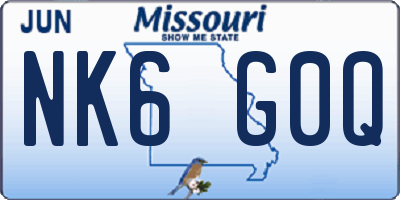 MO license plate NK6G0Q