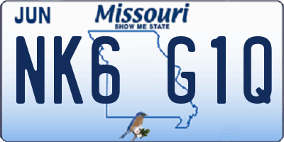 MO license plate NK6G1Q