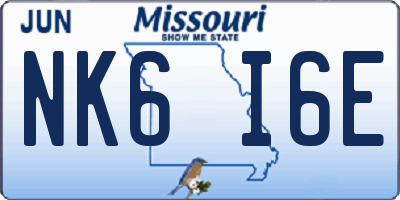 MO license plate NK6I6E