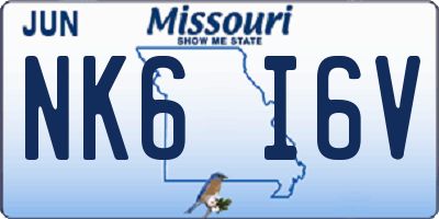 MO license plate NK6I6V