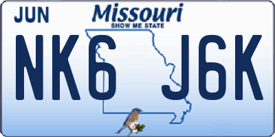 MO license plate NK6J6K