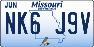 MO license plate NK6J9V