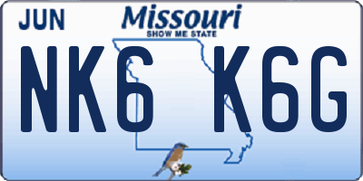 MO license plate NK6K6G