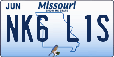 MO license plate NK6L1S