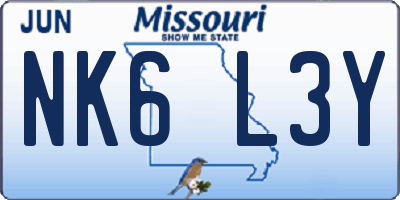 MO license plate NK6L3Y