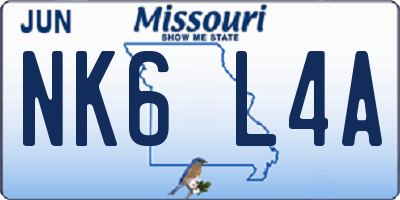 MO license plate NK6L4A
