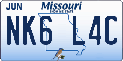 MO license plate NK6L4C