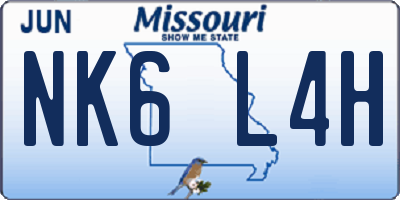 MO license plate NK6L4H