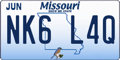 MO license plate NK6L4Q