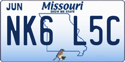 MO license plate NK6L5C