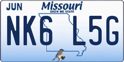 MO license plate NK6L5G