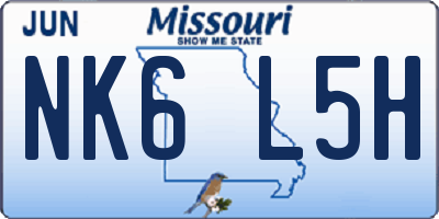 MO license plate NK6L5H
