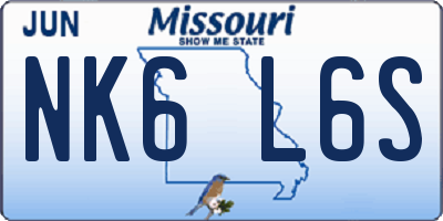 MO license plate NK6L6S