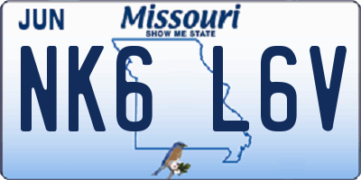 MO license plate NK6L6V