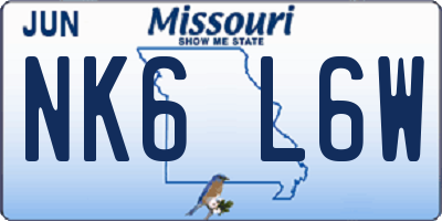 MO license plate NK6L6W