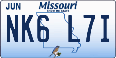 MO license plate NK6L7I
