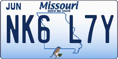 MO license plate NK6L7Y