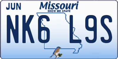 MO license plate NK6L9S