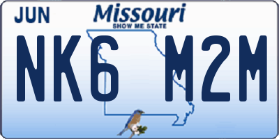 MO license plate NK6M2M