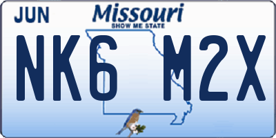 MO license plate NK6M2X