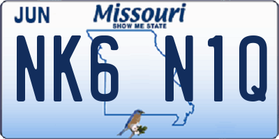 MO license plate NK6N1Q
