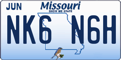 MO license plate NK6N6H