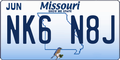 MO license plate NK6N8J