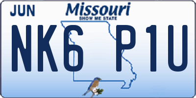 MO license plate NK6P1U