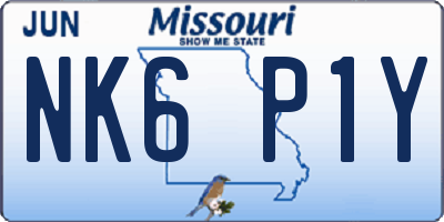 MO license plate NK6P1Y