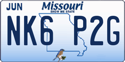 MO license plate NK6P2G