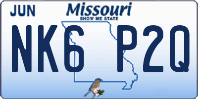 MO license plate NK6P2Q