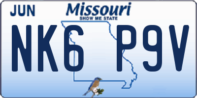 MO license plate NK6P9V