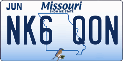 MO license plate NK6Q0N