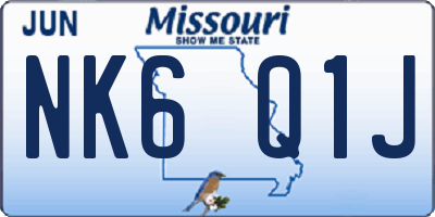 MO license plate NK6Q1J