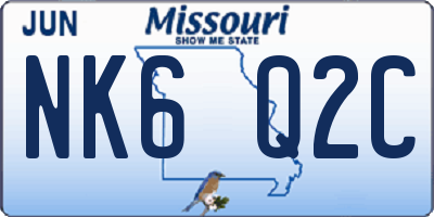 MO license plate NK6Q2C