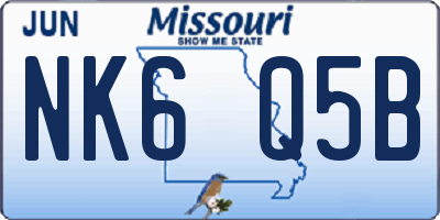 MO license plate NK6Q5B