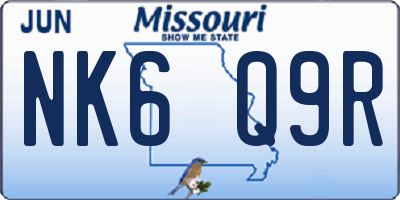 MO license plate NK6Q9R