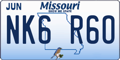MO license plate NK6R6O