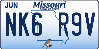 MO license plate NK6R9V