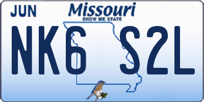 MO license plate NK6S2L