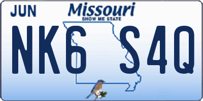 MO license plate NK6S4Q